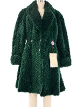 Kenzo Green Lamb Fur Coat Outerwear arcadeshops.com