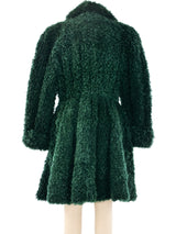 Kenzo Green Lamb Fur Coat Outerwear arcadeshops.com