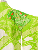 Chartreuse Embroidered Shibori Kimono Jacket arcadeshops.com