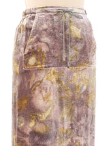 Kenzo Floral Velvet Maxi Skirt Bottom arcadeshops.com