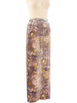 Kenzo Floral Velvet Maxi Skirt Bottom arcadeshops.com