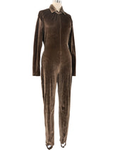 Lace Back Velvet Jumpsuit Jumpsuit arcadeshops.com