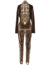 Lace Back Velvet Jumpsuit Jumpsuit arcadeshops.com