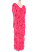 Hot Pink Yarn Fringe Dress Dress arcadeshops.com