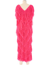 Hot Pink Yarn Fringe Dress Dress arcadeshops.com