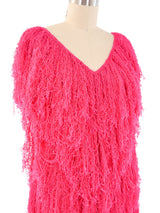 Hot Pink Yarn Fringe Dress Dress arcadeshops.com