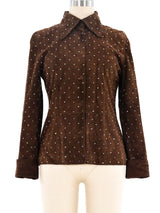 Dolce and Gabbana Rhinestone Accented Suede Jacket Jacket arcadeshops.com
