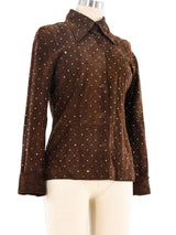 Dolce and Gabbana Rhinestone Accented Suede Jacket Jacket arcadeshops.com
