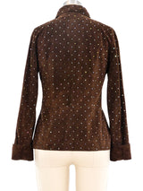 Dolce and Gabbana Rhinestone Accented Suede Jacket Jacket arcadeshops.com
