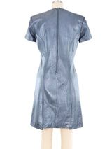 Ozbek Gunmetal Leather Dress Ensemble Suit arcadeshops.com