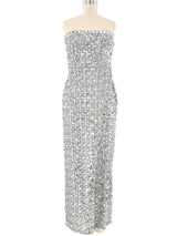 Lilli Diamond Silver Sequined Gown Ensemble Dress arcadeshops.com