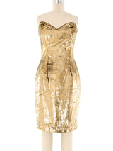 Metallic Gold Mini Dress Dress arcadeshops.com