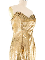Metallic Gold Mini Dress Dress arcadeshops.com