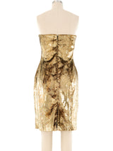 Metallic Gold Mini Dress Dress arcadeshops.com