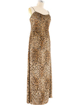Escada Animal Printed Metallic Velvet Dress Dress arcadeshops.com