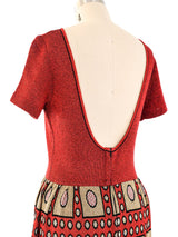 1960s Metallic Knit Maxi Dress Dress arcadeshops.com