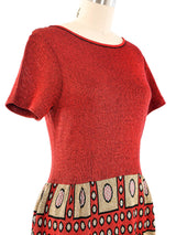 1960s Metallic Knit Maxi Dress Dress arcadeshops.com