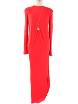 Mollie Parnis Red Cut Out Dress Ensemble Dress arcadeshops.com