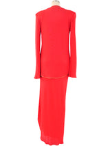 Mollie Parnis Red Cut Out Dress Ensemble Dress arcadeshops.com