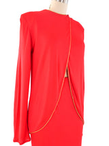 Mollie Parnis Red Cut Out Dress Ensemble Dress arcadeshops.com