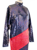 Bill Blass Sequined Column Gown Dress arcadeshops.com
