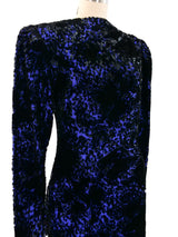1980's Blue Velvet Burnout Dress Dress arcadeshops.com