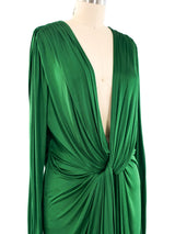 Dolce and Gabbana Emerald Draped Jersey Dress Dress arcadeshops.com