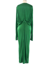 Dolce and Gabbana Emerald Draped Jersey Dress Dress arcadeshops.com