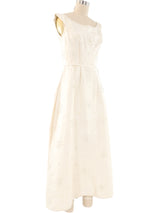1970's Beaded Snowflake Silk Gown Dress arcadeshops.com