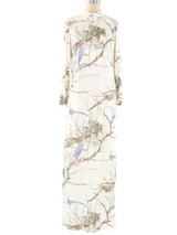 Bird Printed Jersey Maxi Dress Dress arcadeshops.com