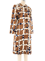 1960's Abstract Print Checkered Coat Outerwear arcadeshops.com