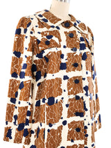 1960's Abstract Print Checkered Coat Outerwear arcadeshops.com