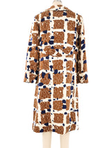 1960's Abstract Print Checkered Coat Outerwear arcadeshops.com