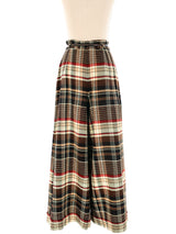 1970's Wool Brown Plaid Wide Leg Flares Bottom arcadeshops.com
