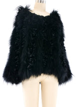 Black Velvet and Fur Knit Capelet Outerwear arcadeshops.com