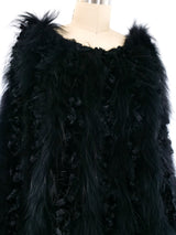 Black Velvet and Fur Knit Capelet Outerwear arcadeshops.com