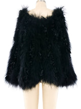 Black Velvet and Fur Knit Capelet Outerwear arcadeshops.com