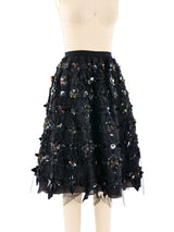 Oscar De La Renta Floral Applique Tulle Skirt Bottom arcadeshops.com