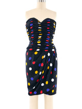 Victor Costa Strapless Polka Dot Dress Dress arcadeshops.com