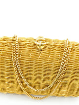 Gold Woven Chainlink Clutch Accessory arcadeshops.com
