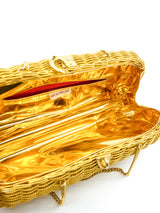 Gold Woven Chainlink Clutch Accessory arcadeshops.com