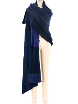 Navy Patchwork Recycled Cashmere Throw Accessory arcadeshops.com