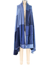 Blue Patchwork Recycled Cashmere Throw Accessory arcadeshops.com