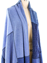 Blue Patchwork Recycled Cashmere Throw Accessory arcadeshops.com