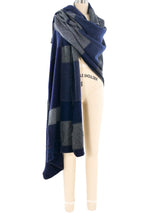 Blue and Grey Patchwork Recycled Cashmere Throw Accessory arcadeshops.com
