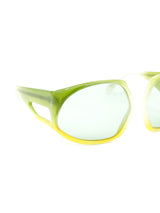 1970's Oversized Green Ombre Sunglasses Accessory arcadeshops.com