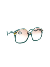 1970's Delotto Oversized Green Sunglasses Accessory arcadeshops.com