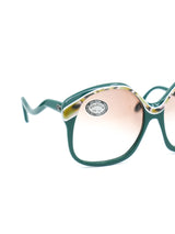 1970's Delotto Oversized Green Sunglasses Accessory arcadeshops.com