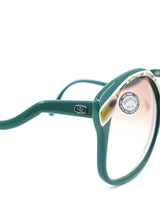 1970's Delotto Oversized Green Sunglasses Accessory arcadeshops.com