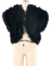 Black Marabou Feather Shrug Jacket arcadeshops.com